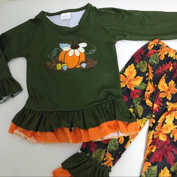 Thanksgiving pumpkin 🎃 autumn 🍂 Cute Pants Set - Picture 5 of 7